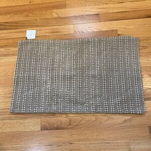 NWT Pottery Barn Pillow Cover 16" X 26" Cotton Brown Textured Boho Cottage